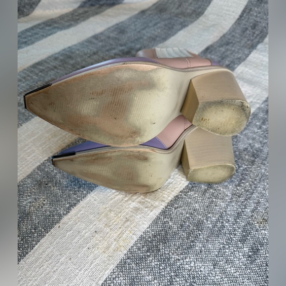 Steve Madden SZ 7M Pastel Pink and Purple 3.5” Heeled Boots Western Silver Tip - Picture 7 of 7